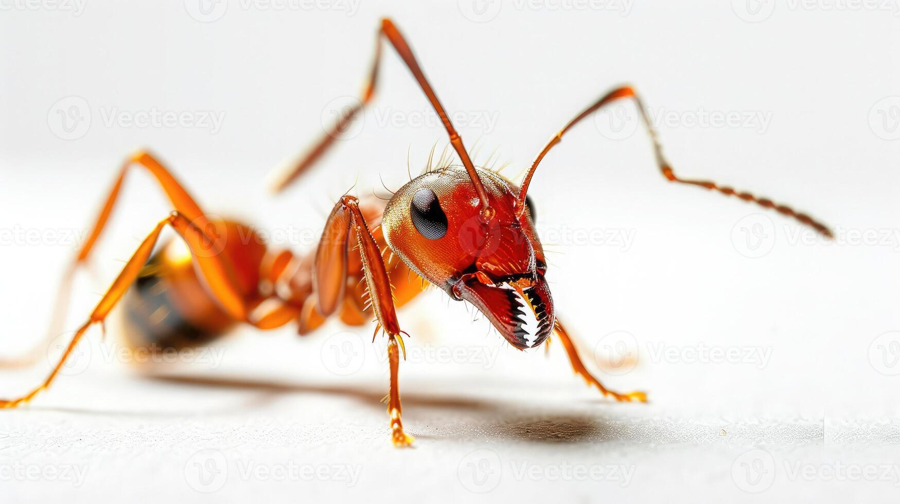 AI generated ant on isolated white background. photo