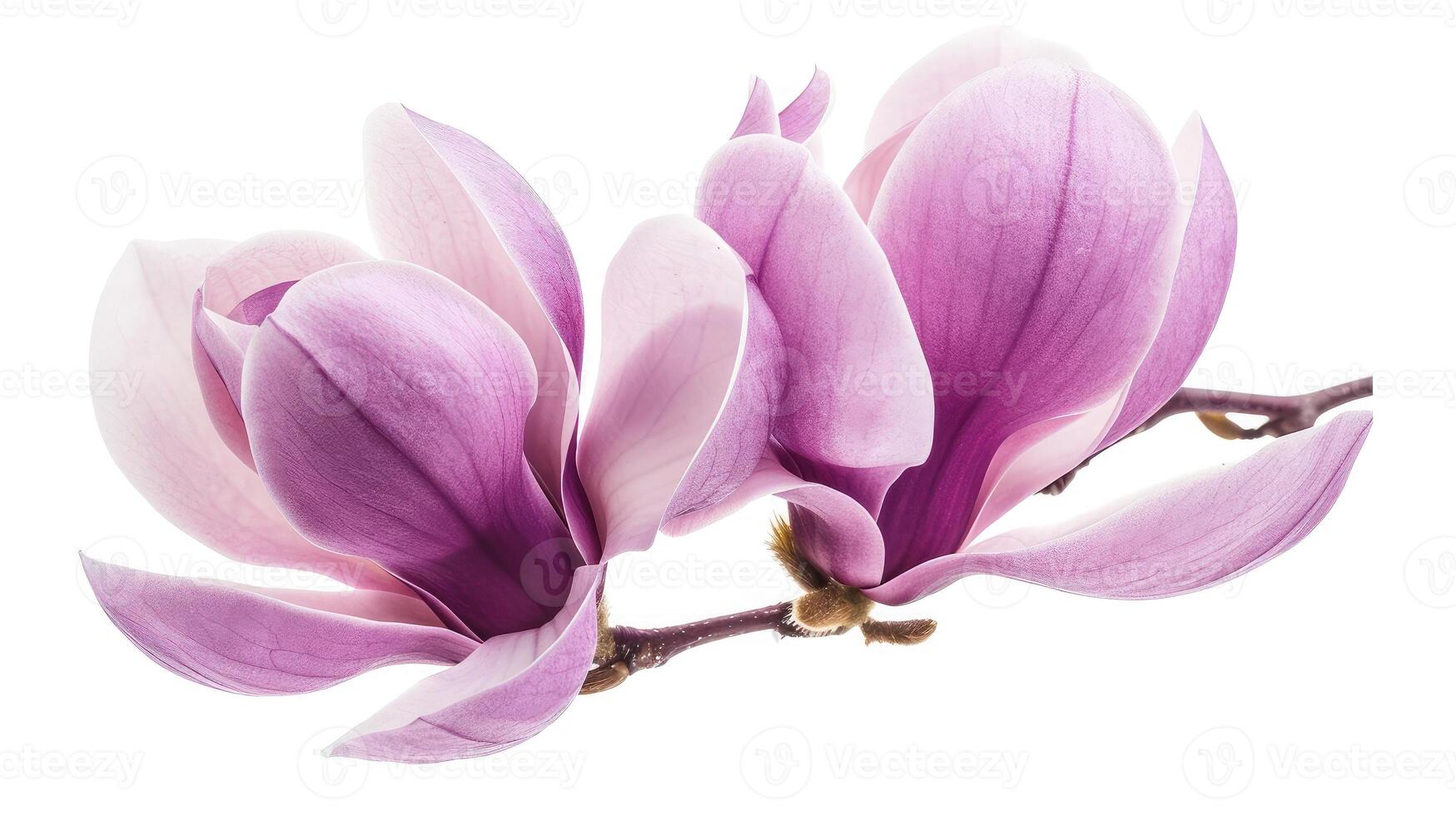 AI generated Purple magnolia flower, Magnolia felix isolated on white background photo