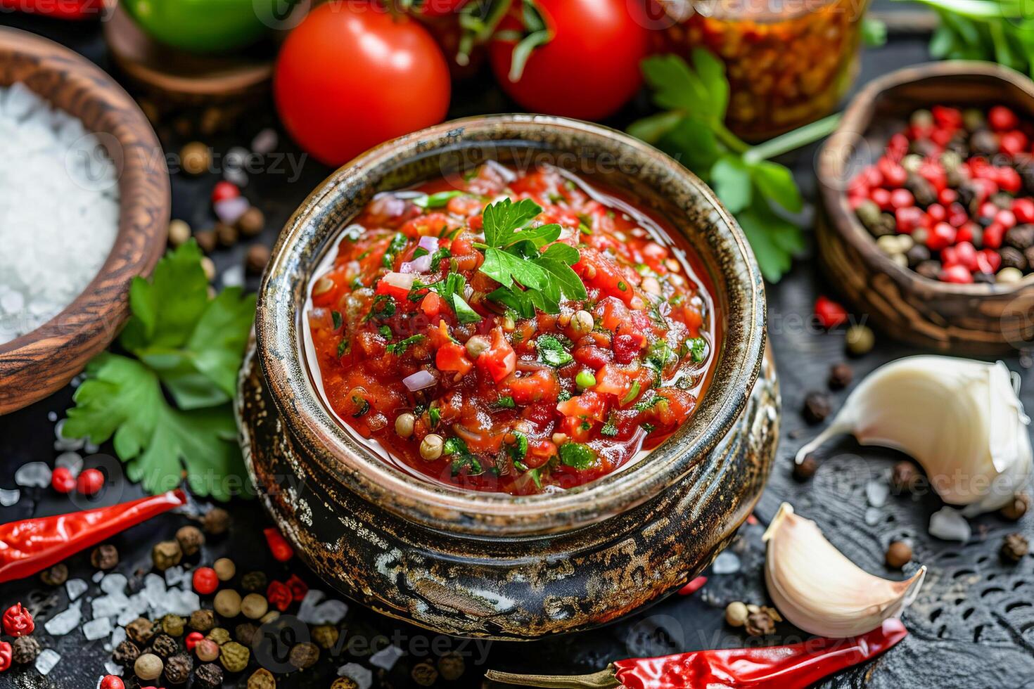 ai generado Condimento de georgiano y abjasio cocina adjika. ai generado foto