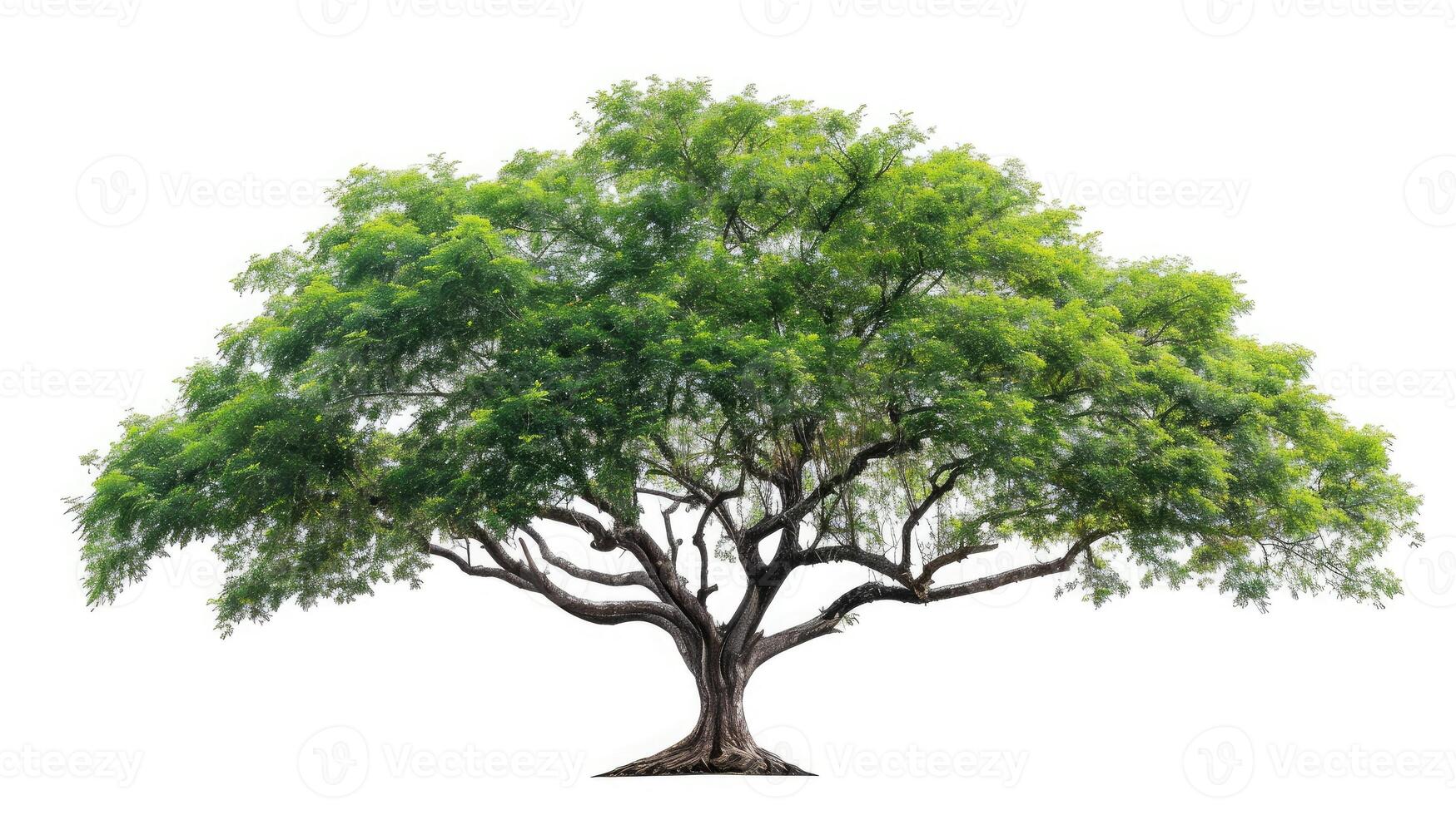 AI generated big tree isolate on white background photo
