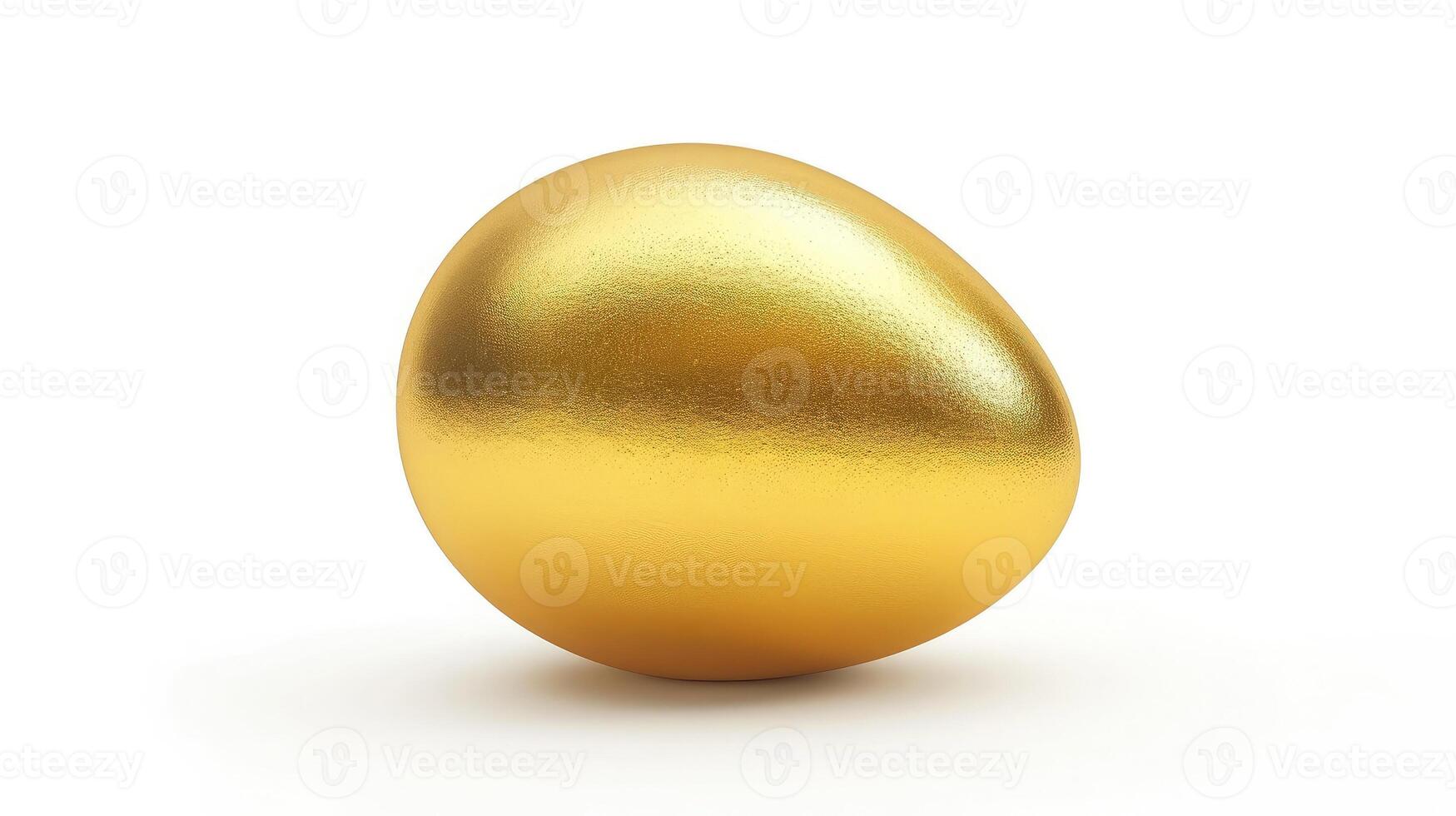 AI generated One golden egg isolated on white background. Conceptual image photo