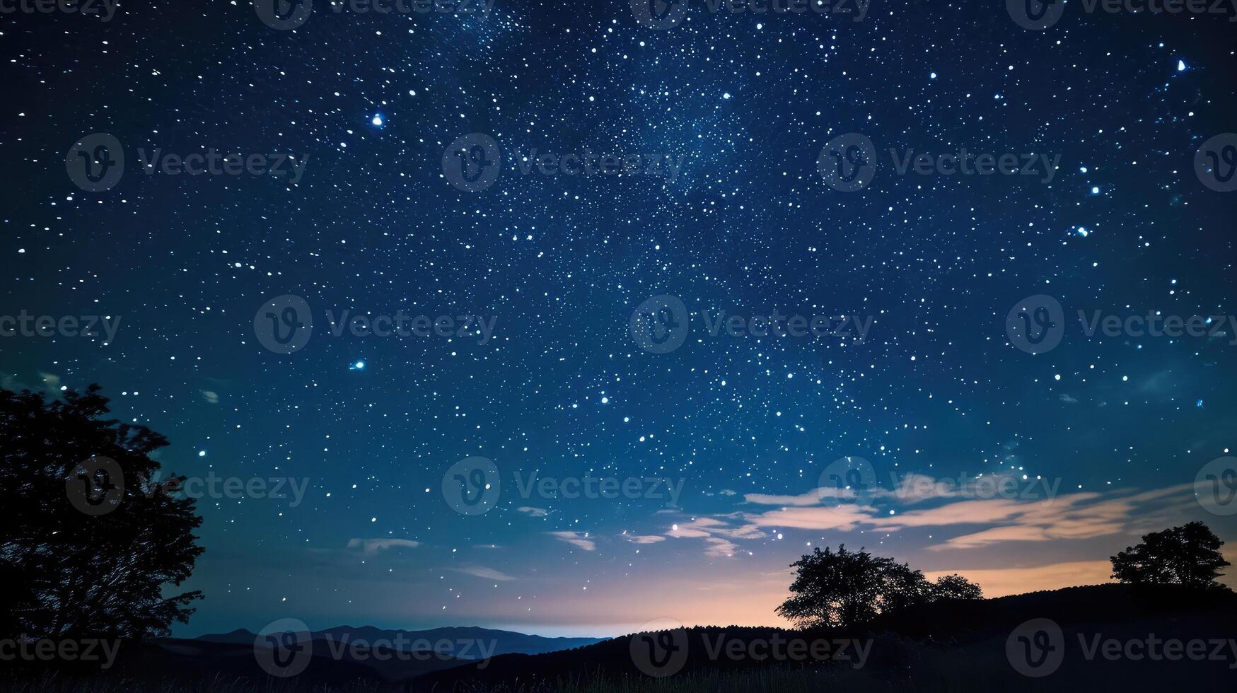 AI generated Amazing starry sky at night photo