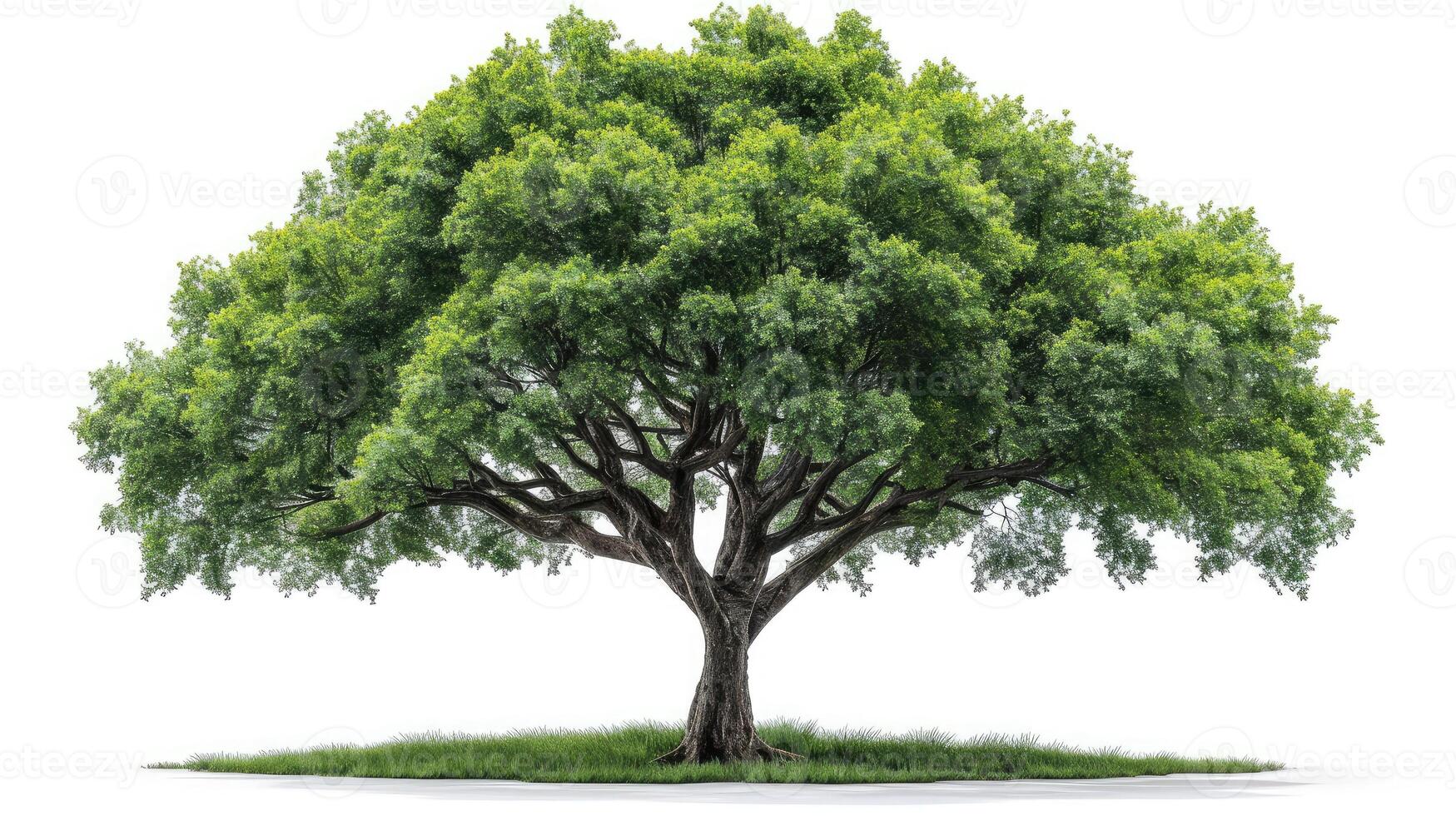 AI generated big tree isolate on white background photo