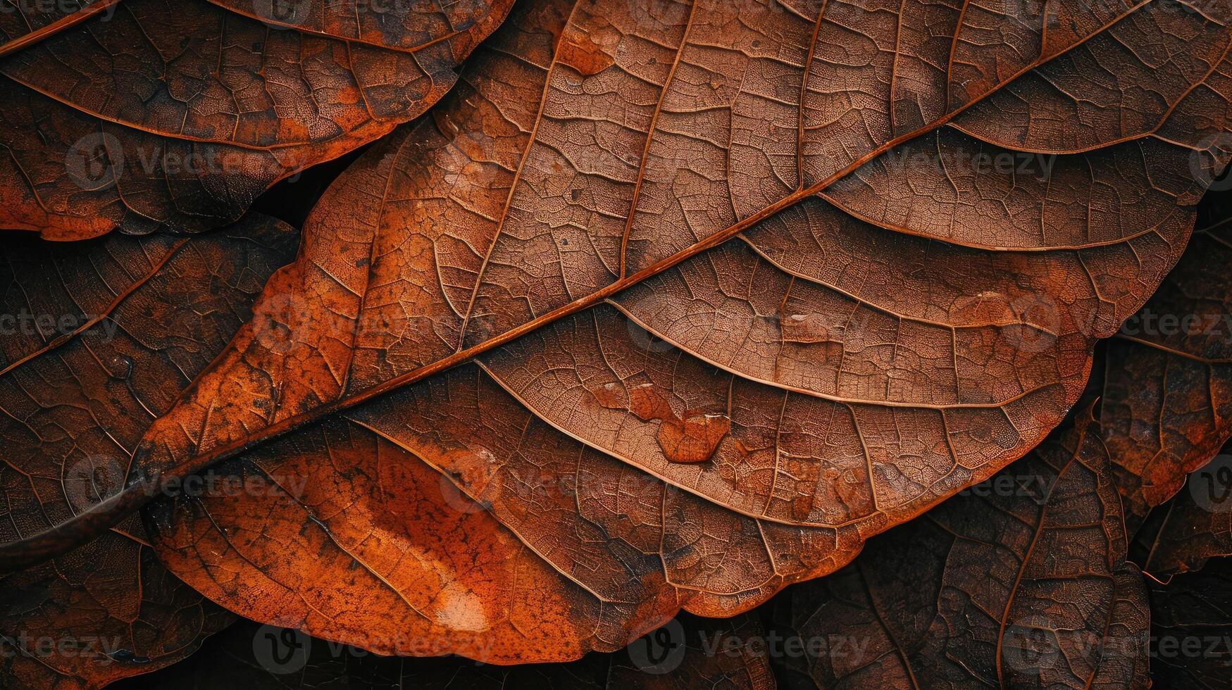 AI generated close up brown leaf texture photo