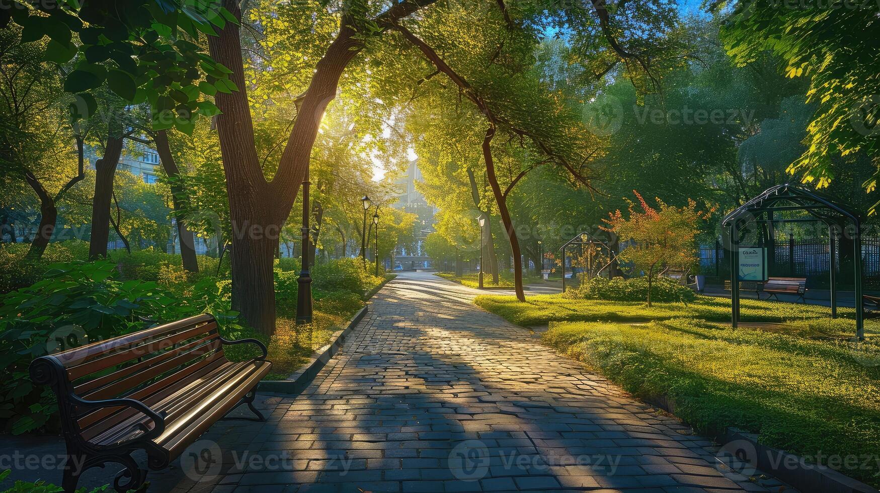 AI generated beautiful city park photo