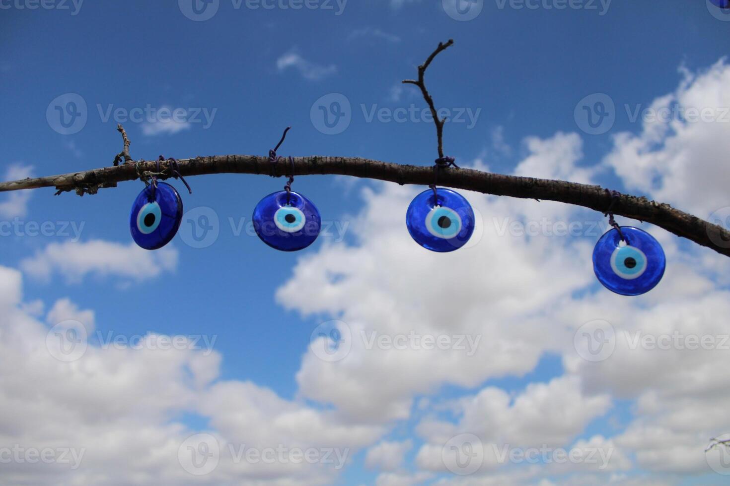 Turkish evil eye bead. blue colored amulet. superstition photo