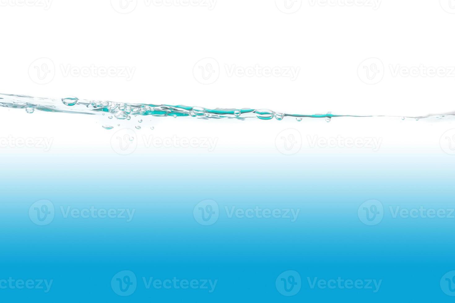 Water with bubbles of air, green and blue clean fresh white background photo