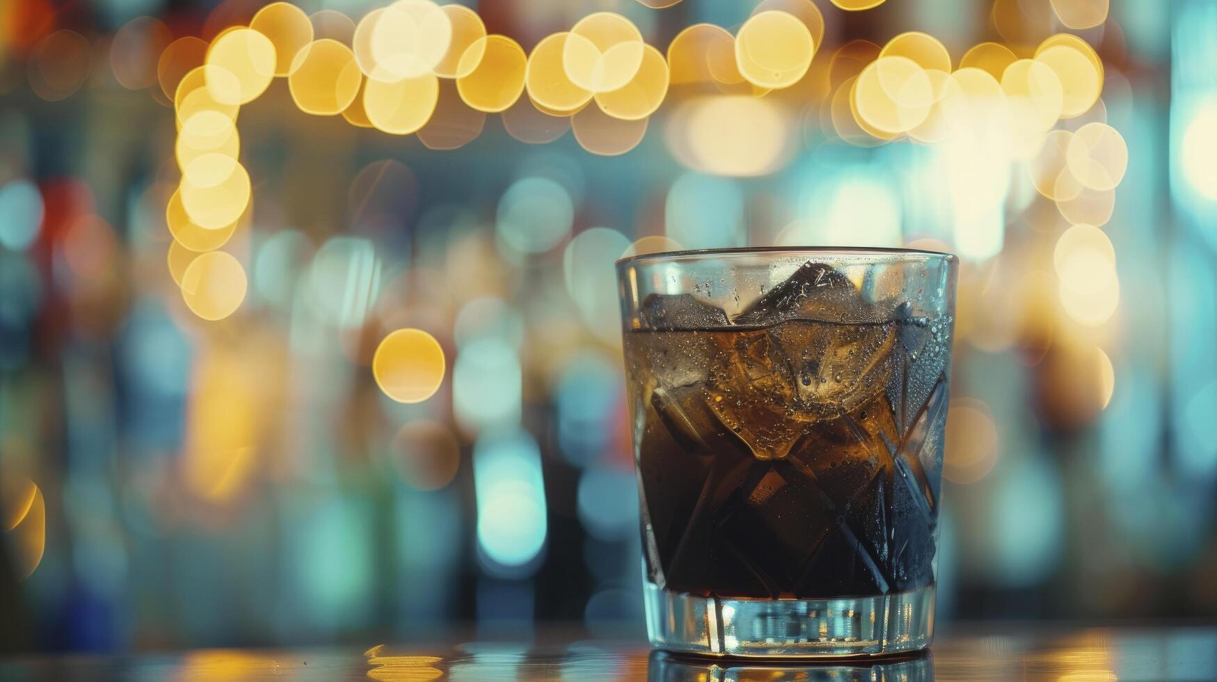 AI generated Black russian in bokeh background photo