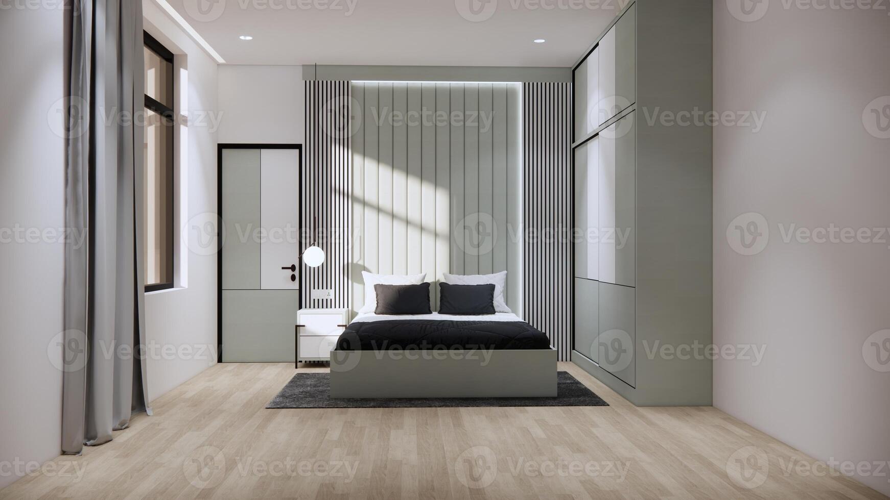 elegante moderno dormitorio contemporáneo dormitorio interior foto