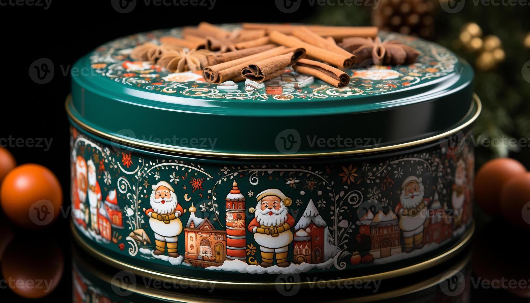 AI generated Wooden bowl with colorful chocolates, a festive delight generated by AI photo
