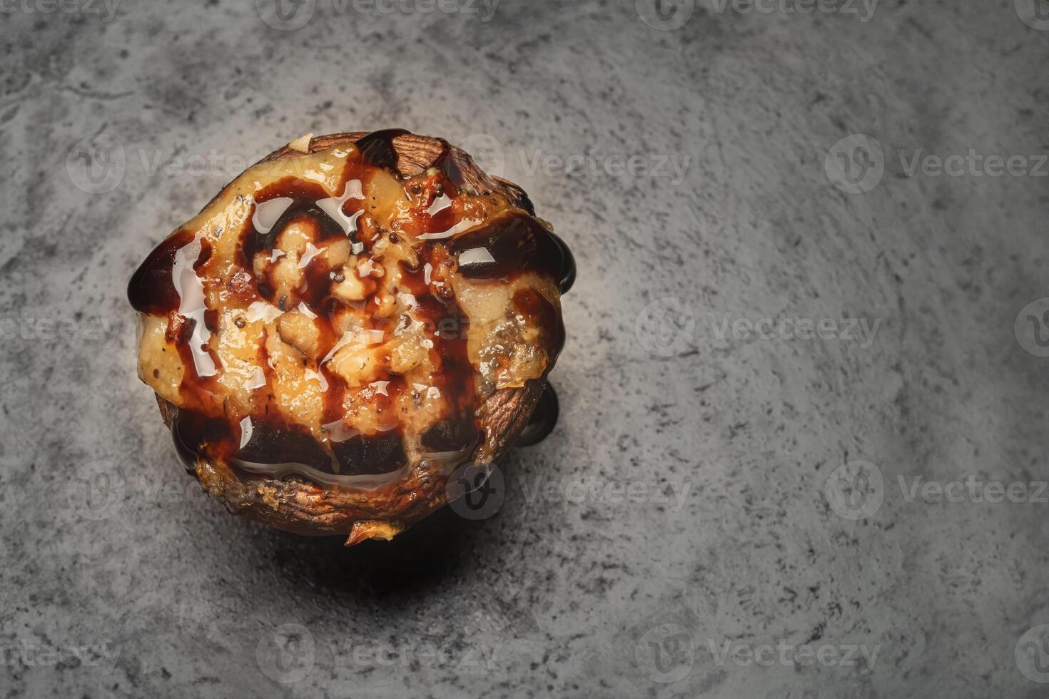 Stuffed Portobello Mushroom with Four Cheese and Balsamic Glaze photo