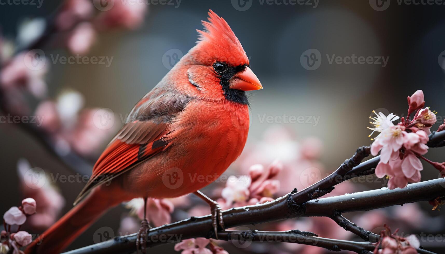 AI generated Colorful bird perched on branch, surrounded by nature generated by AI photo