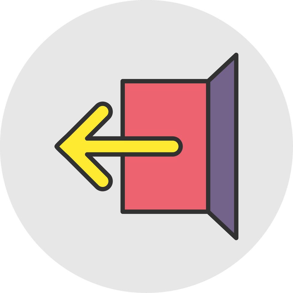 Logout Line Filled Light Circle Icon vector