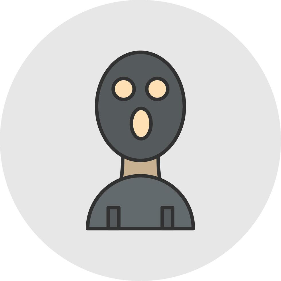Balaclava Line Filled Light Circle Icon vector