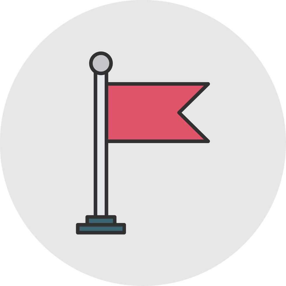 Flag Line Filled Light Circle Icon vector