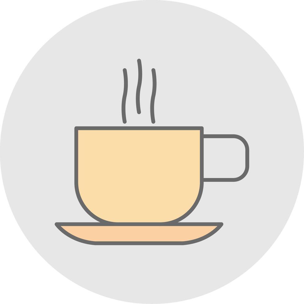 Hot Coffee Line Filled Light Circle Icon vector