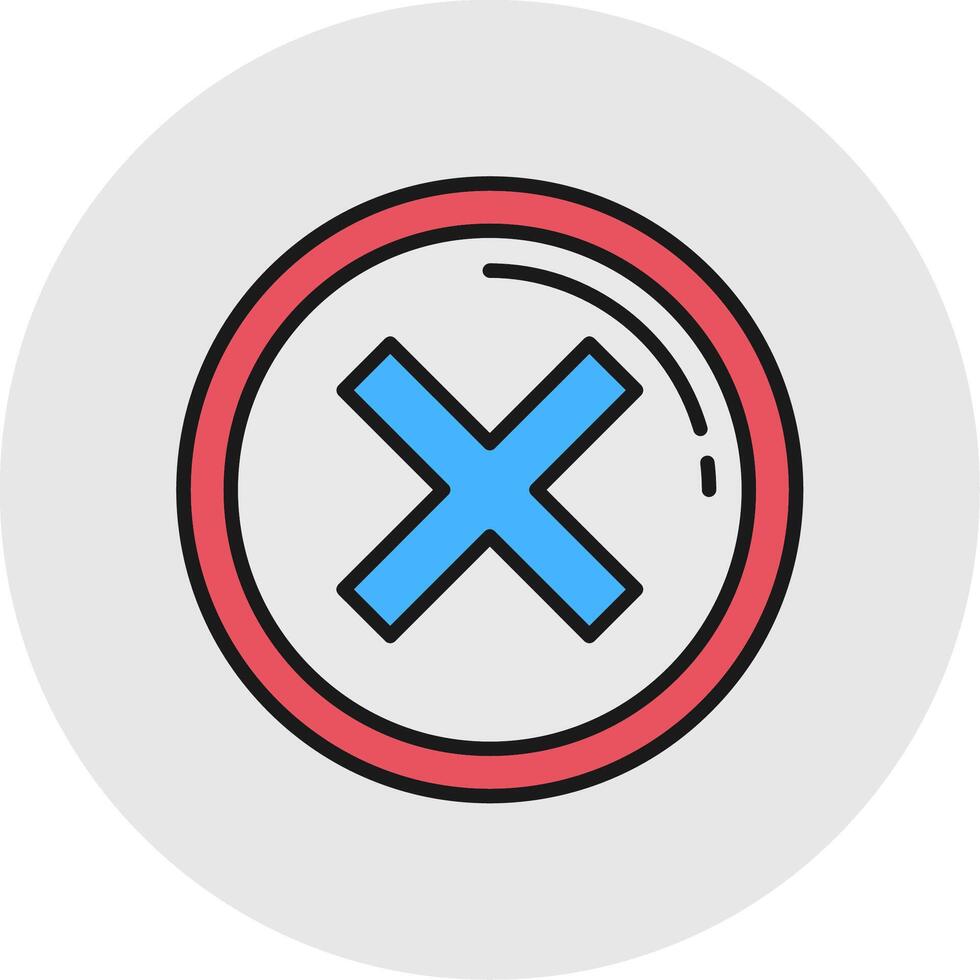Cancel Line Filled Light Circle Icon vector