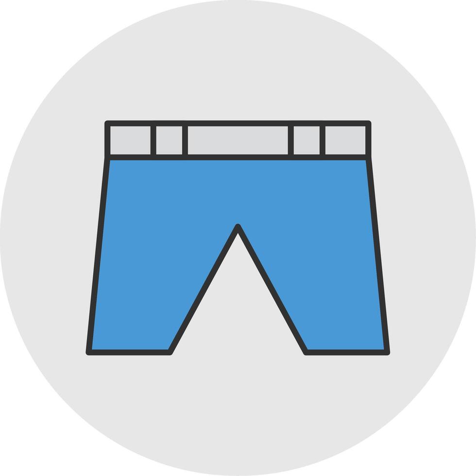 Shorts Line Filled Light Circle Icon vector
