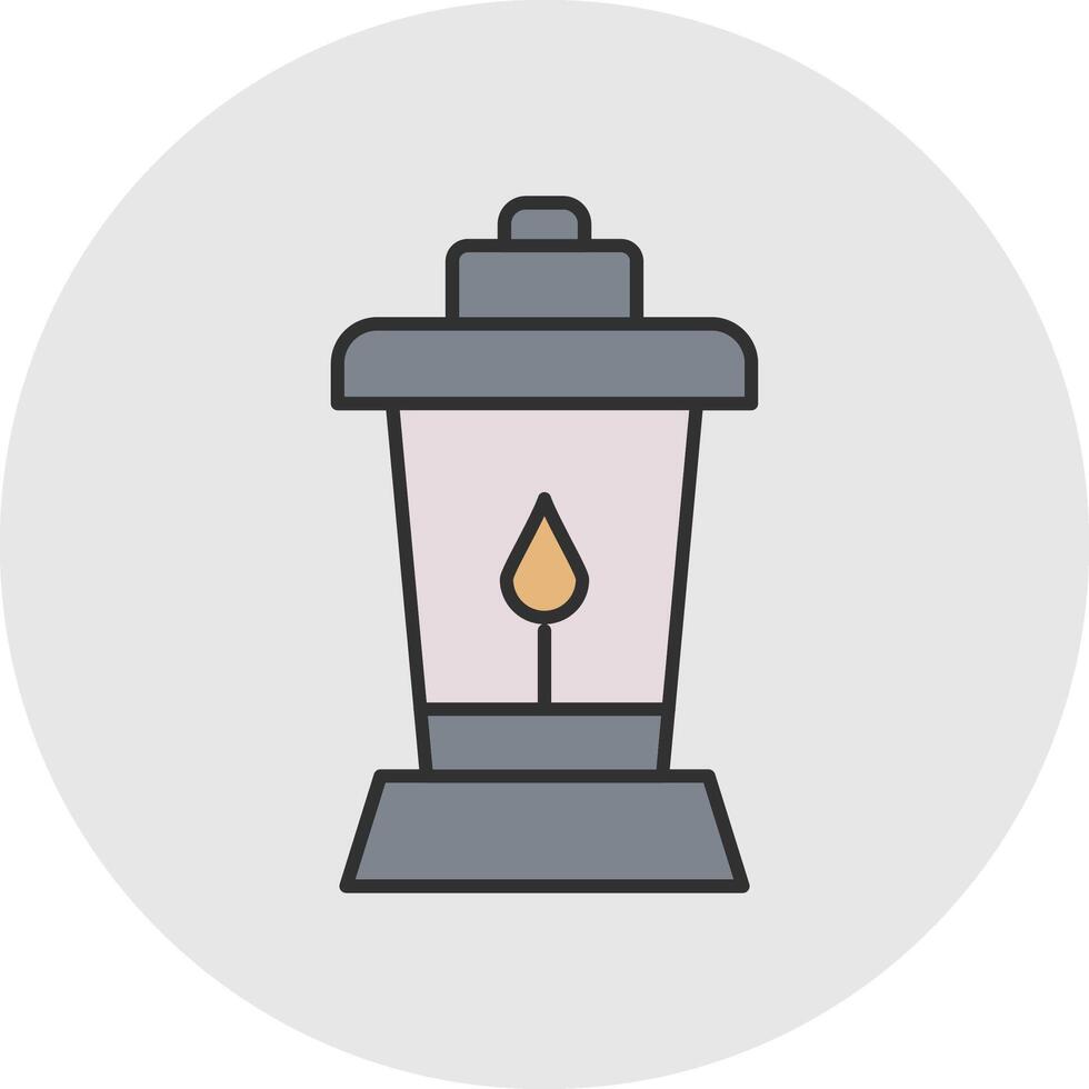 Lantern Line Filled Light Circle Icon vector