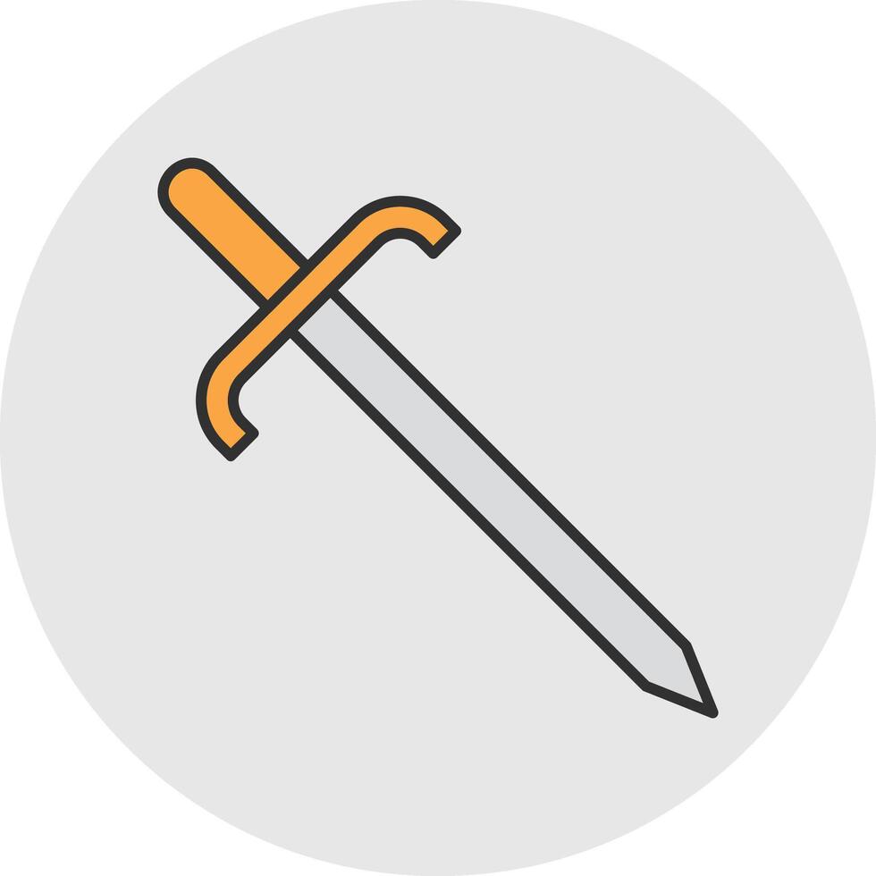 Cutlass Line Filled Light Circle Icon vector