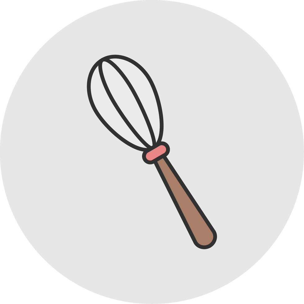 Whisk Line Filled Light Circle Icon vector