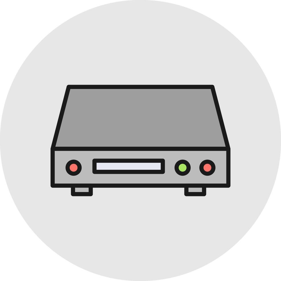 Dvd Player Line Filled Light Circle Icon vector