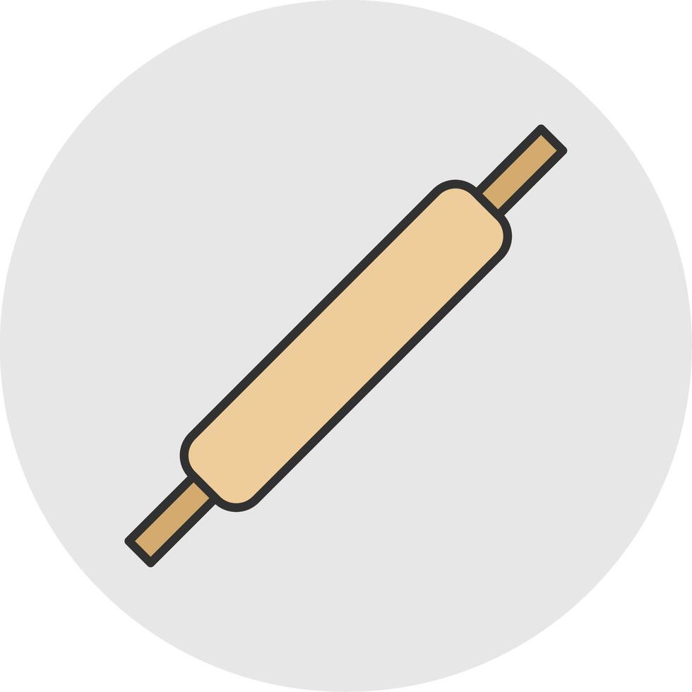 Rolling Pins Line Filled Light Circle Icon vector