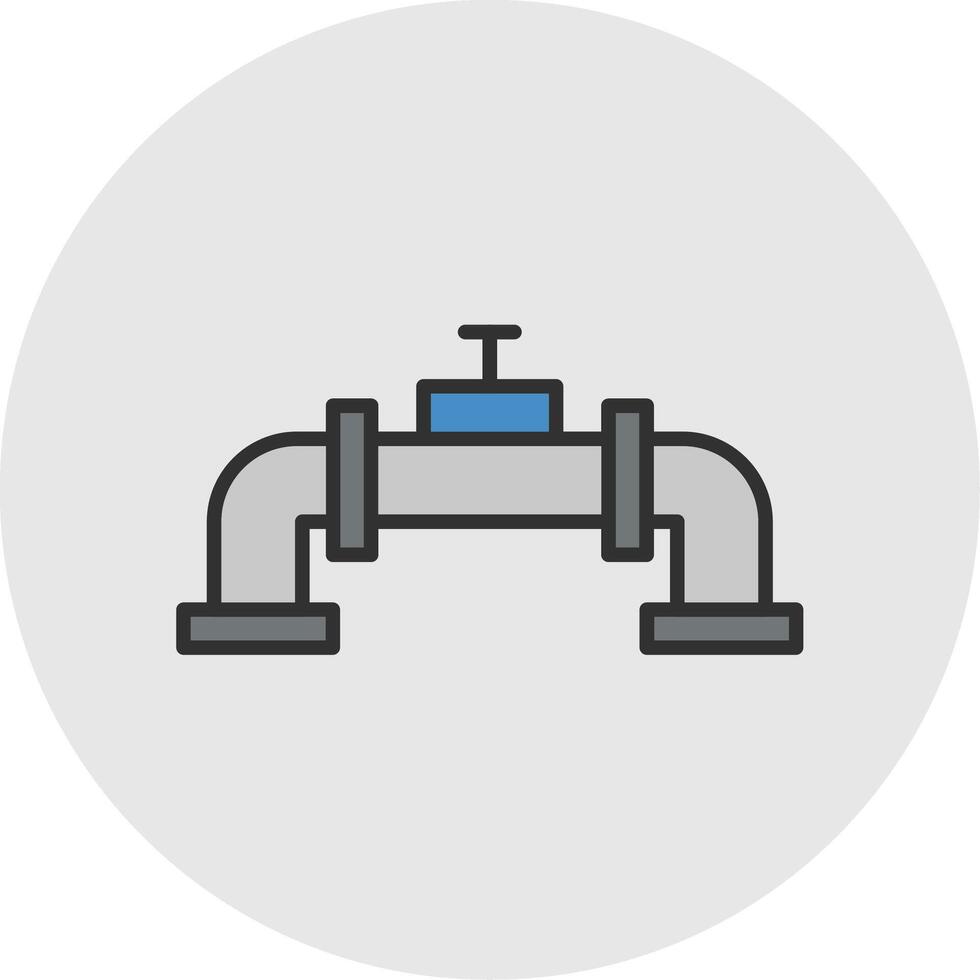 Pipe Line Filled Light Circle Icon vector