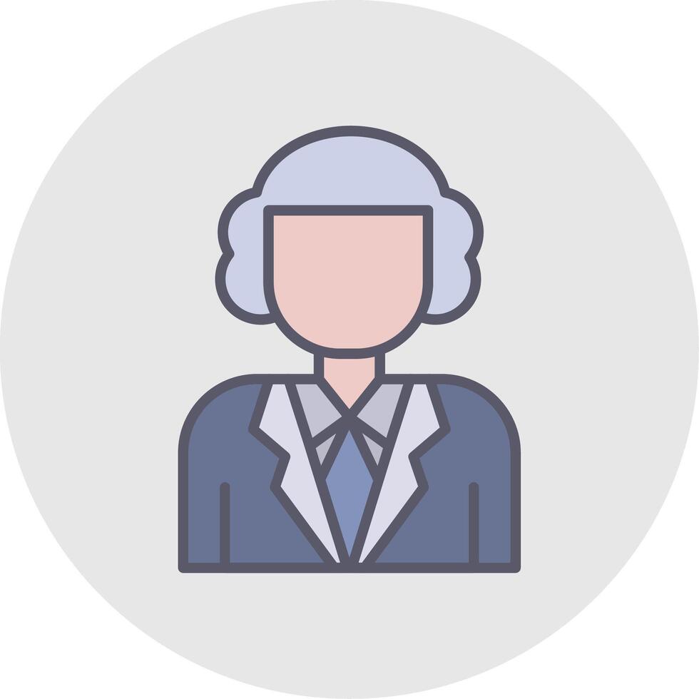 Judge Line Filled Light Circle Icon vector