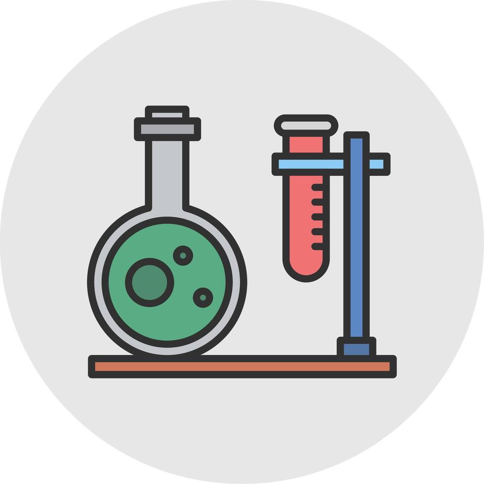 Lab Line Filled Light Circle Icon vector