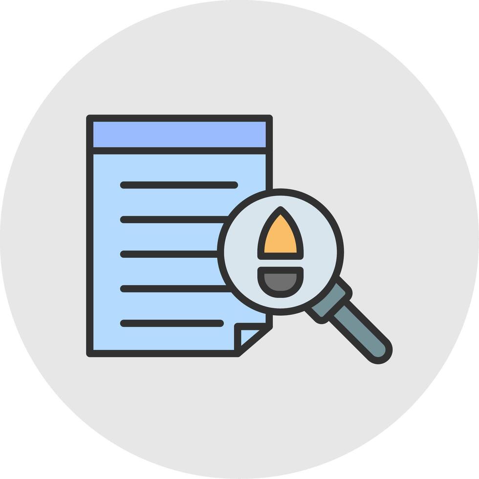 Evidence Line Filled Light Circle Icon vector