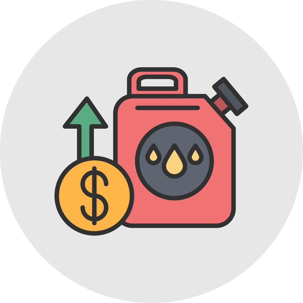 Oil Price Line Filled Light Circle Icon vector