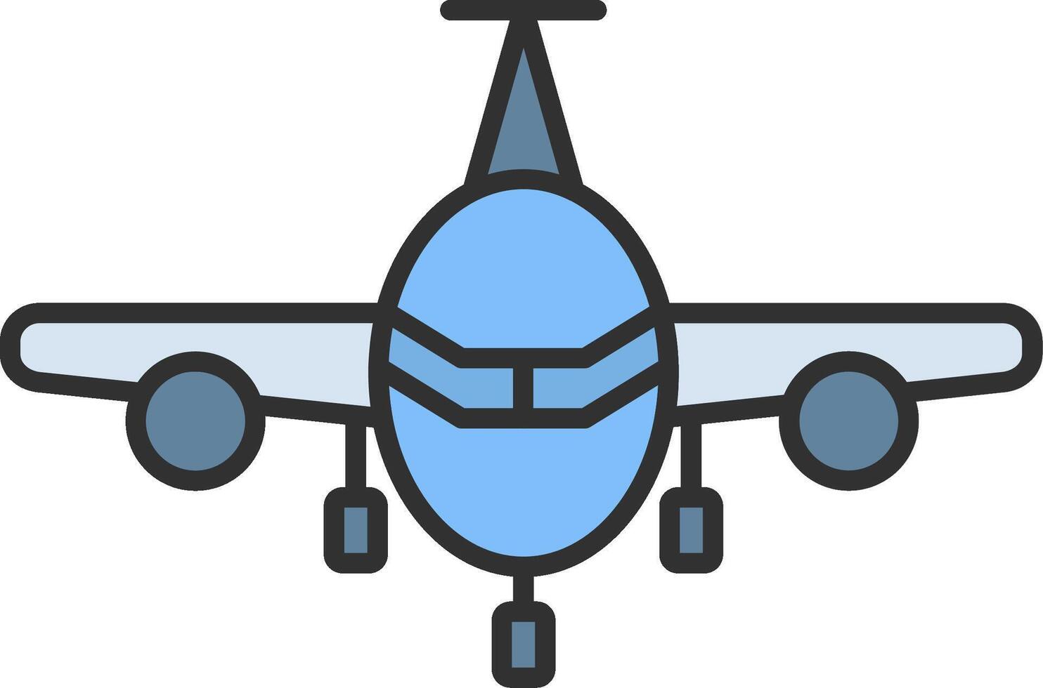 Airplane Line Filled Light Circle Icon vector