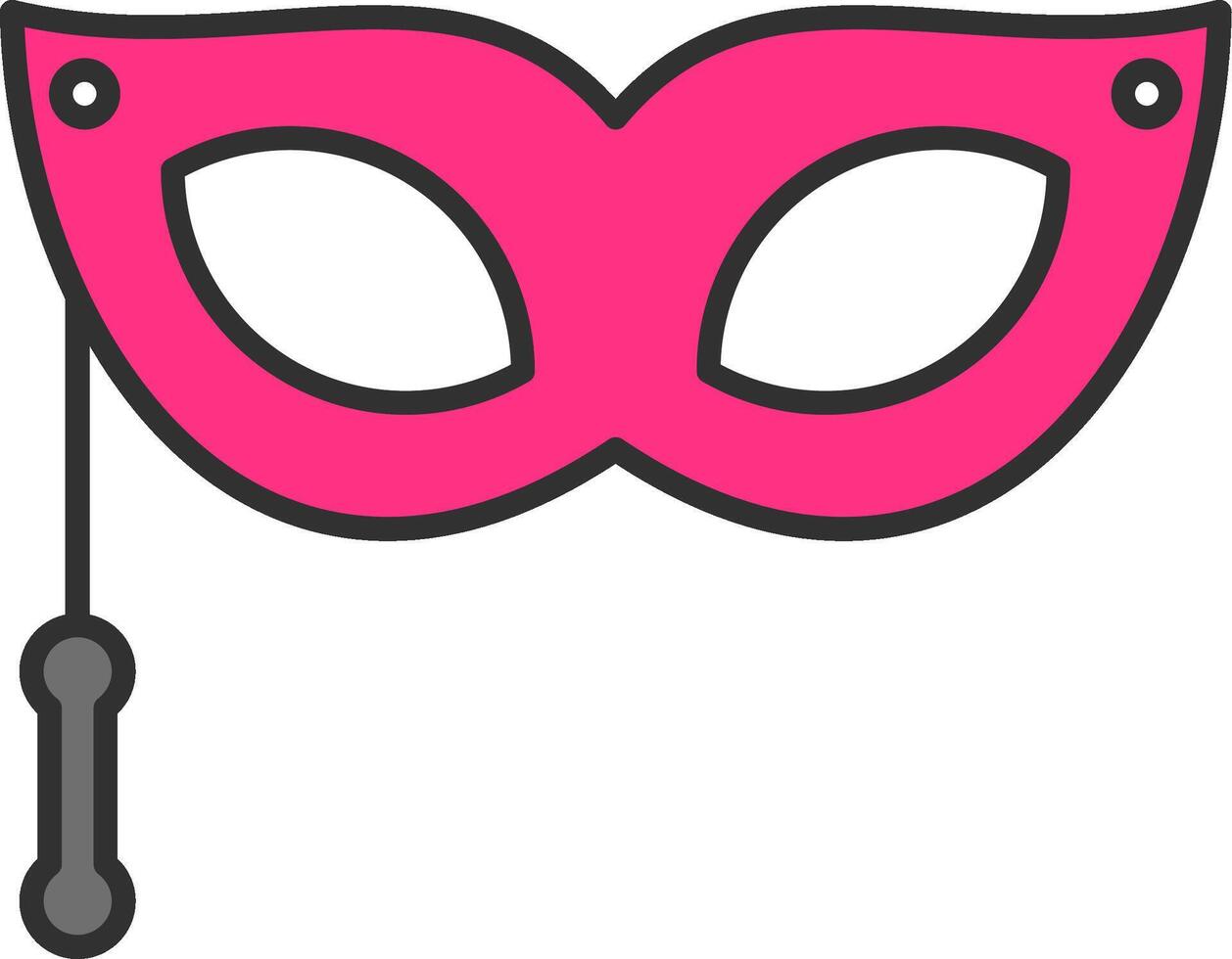 Eye Mask Line Filled Light Circle Icon vector