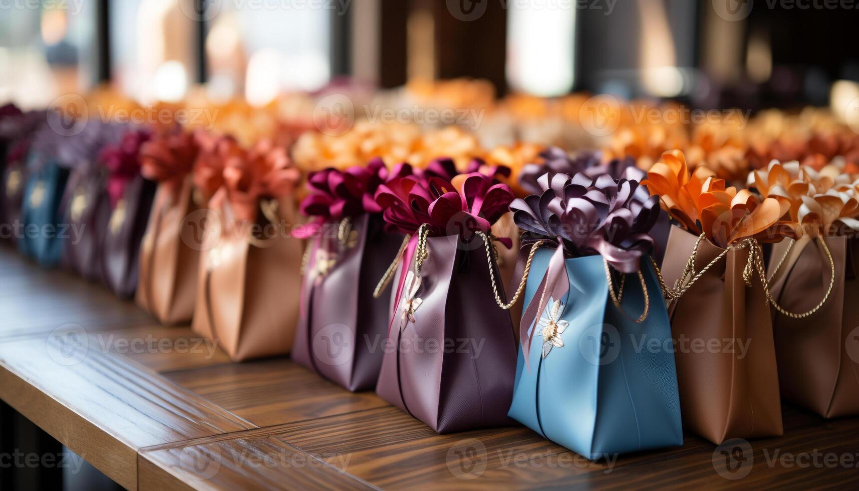 AI generated Retail store displays elegant collection of gift bags generated by AI photo