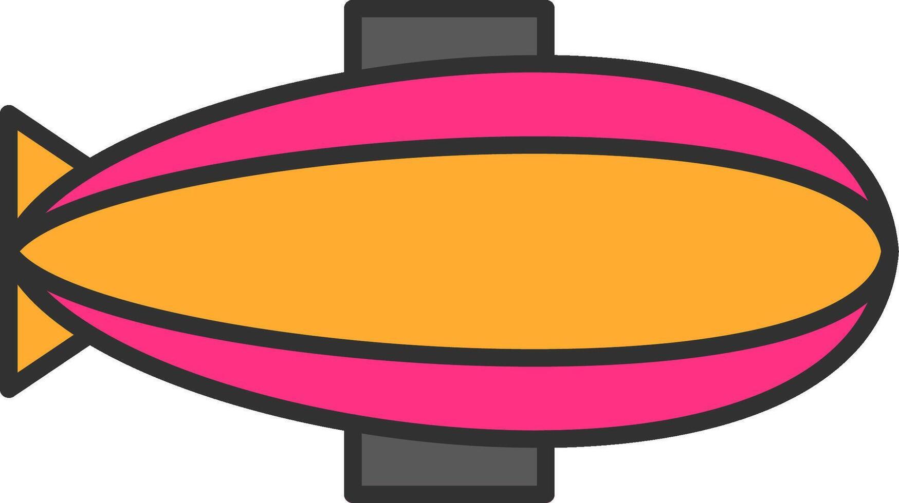 Zeppelin Line Filled Light Circle Icon vector