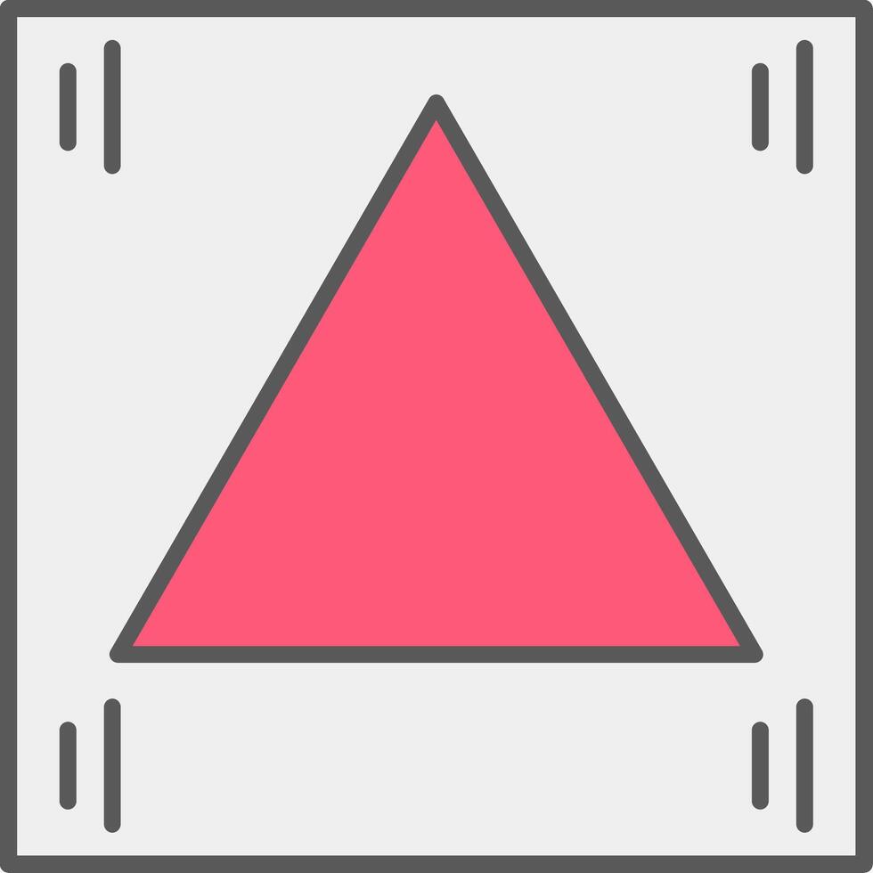 Triangle Line Filled Light Circle Icon vector