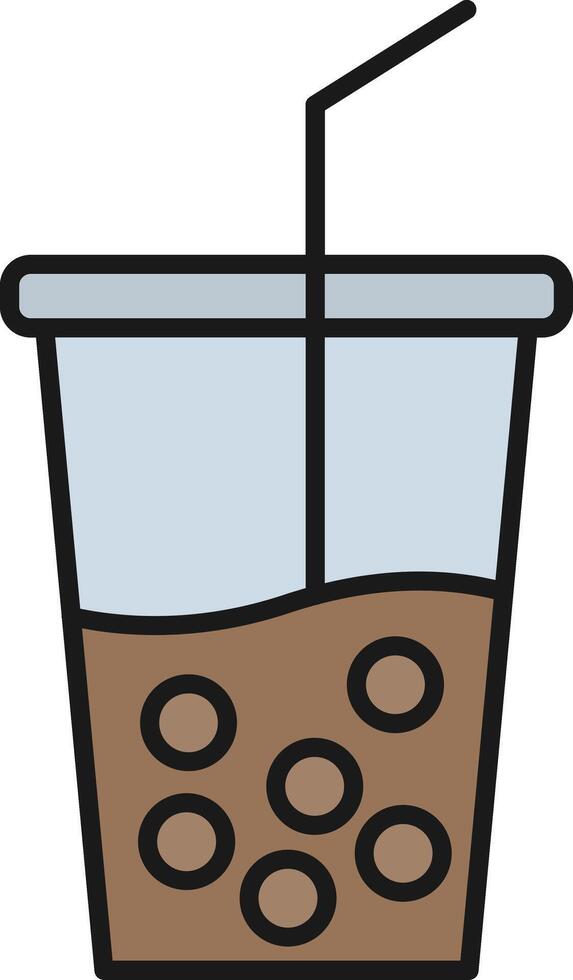 Soft Drink Line Filled Light Circle Icon vector