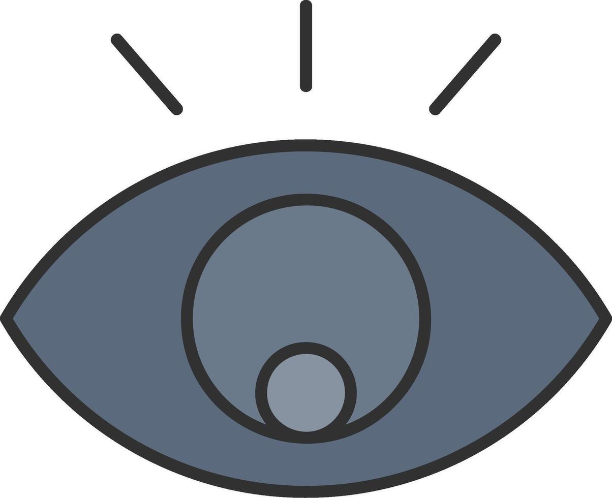 Eye Line Filled Light Circle Icon vector