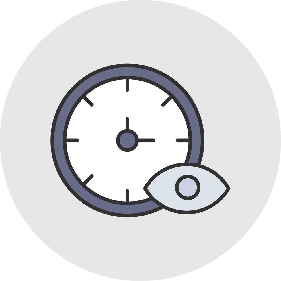 Time Tracking Line Filled Light Circle Icon vector