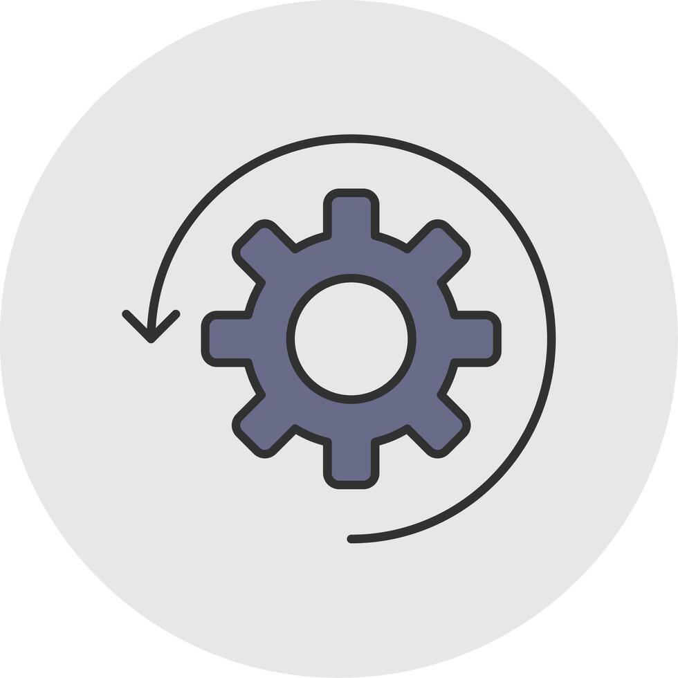 Automate Line Filled Light Circle Icon vector