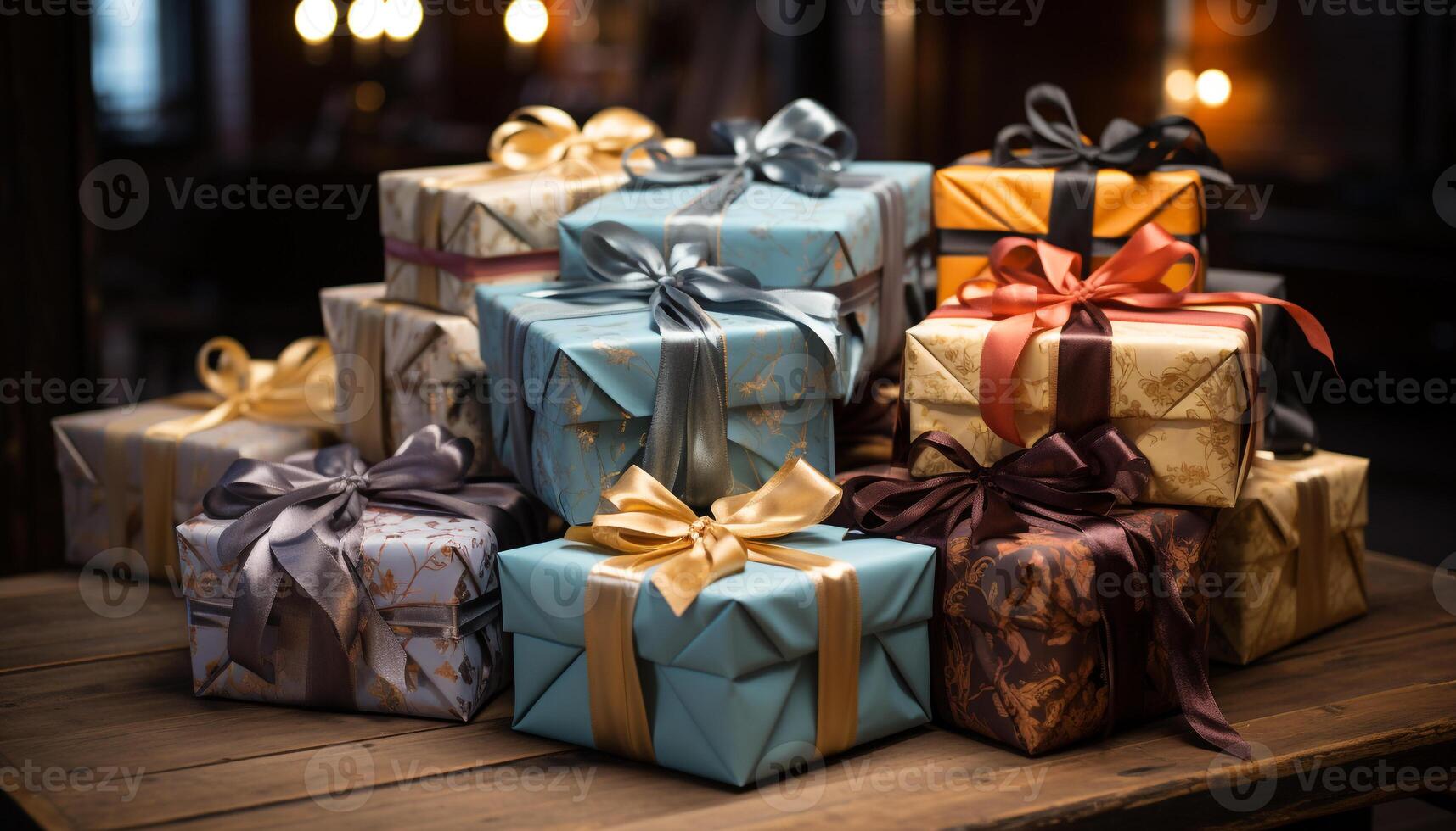 AI generated Generative AI creates ornate gift box decorations generated by AI photo