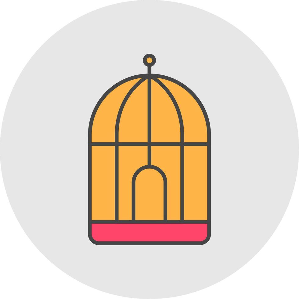 Circus Cage Line Filled Light Circle Icon vector