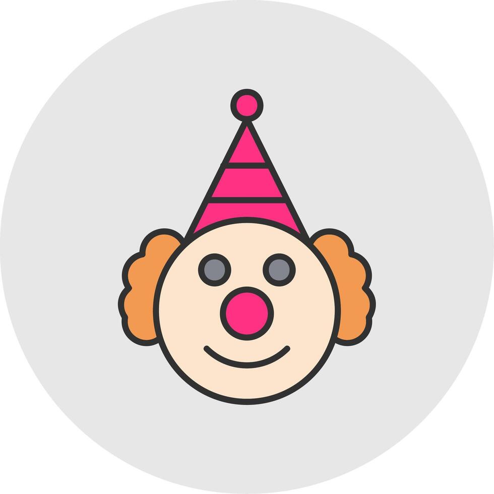 Clown Line Filled Light Circle Icon vector