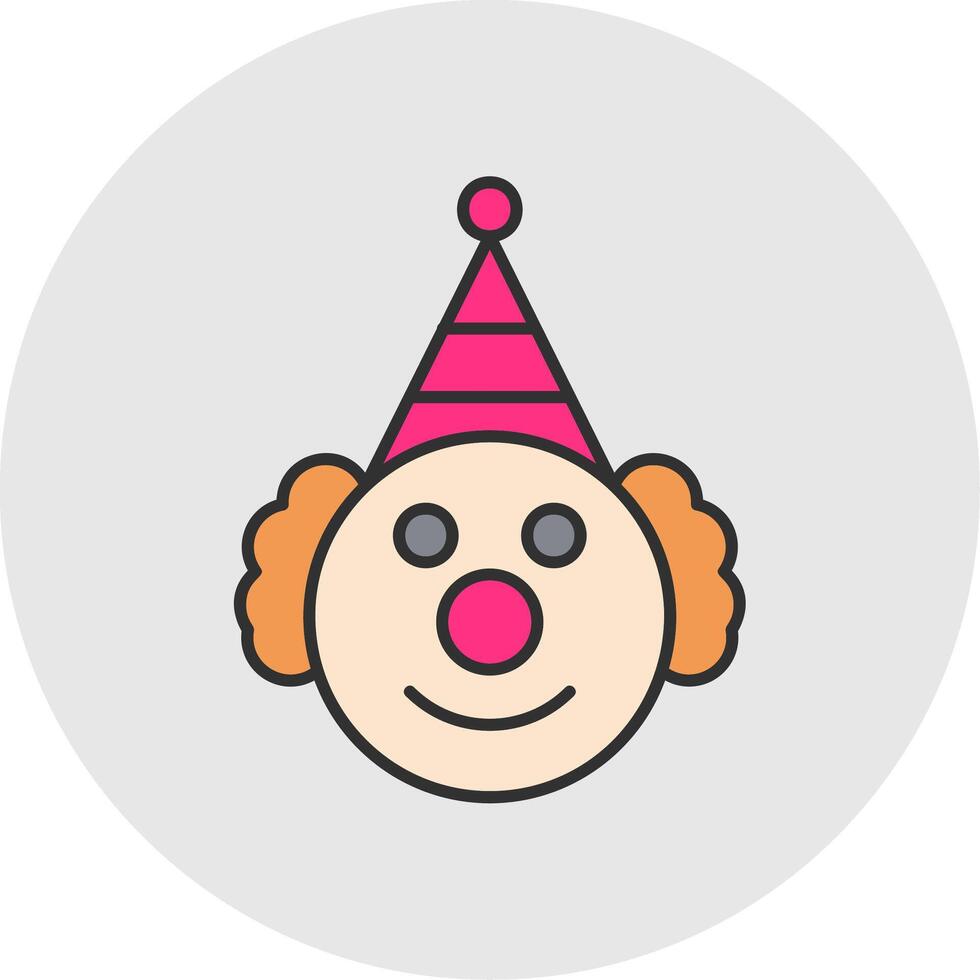 payaso línea lleno ligero circulo icono vector