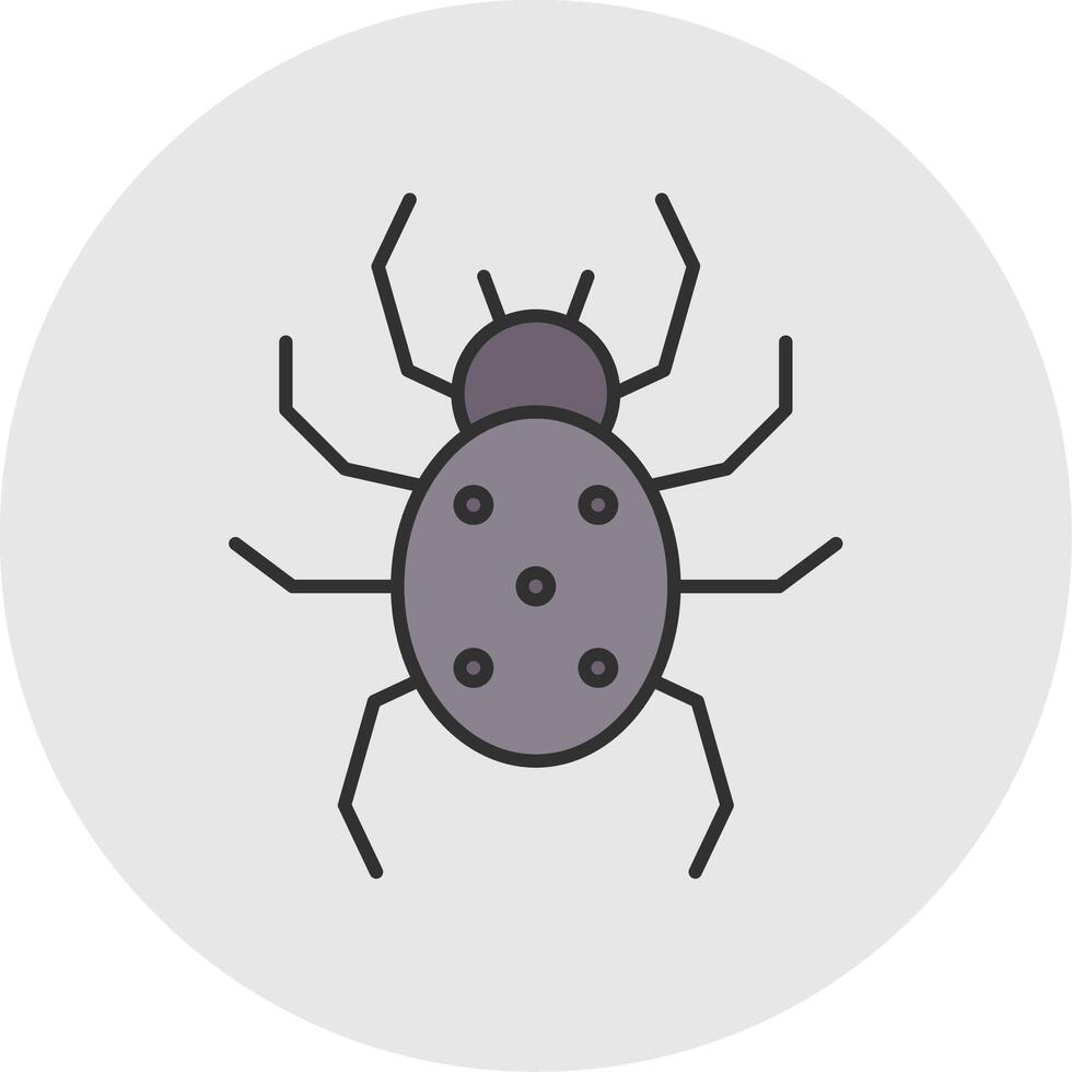 Spider Line Filled Light Circle Icon vector