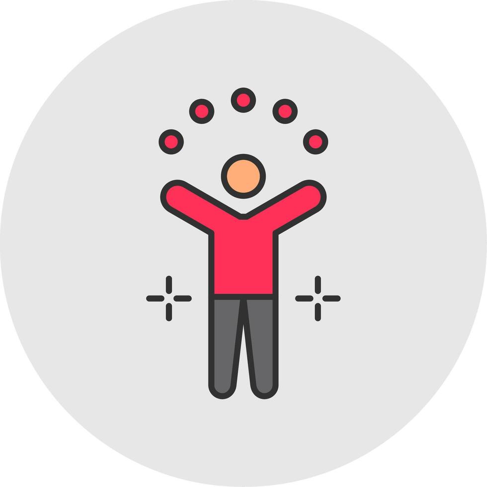 Juggling Ball Line Filled Light Circle Icon vector