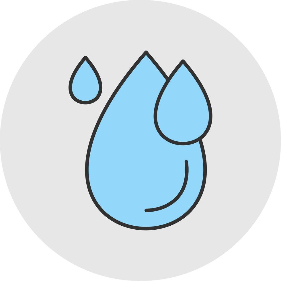 Water Drop Line Filled Light Circle Icon vector
