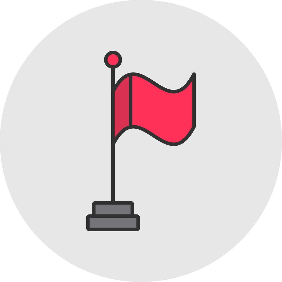 Flag Line Filled Light Circle Icon vector