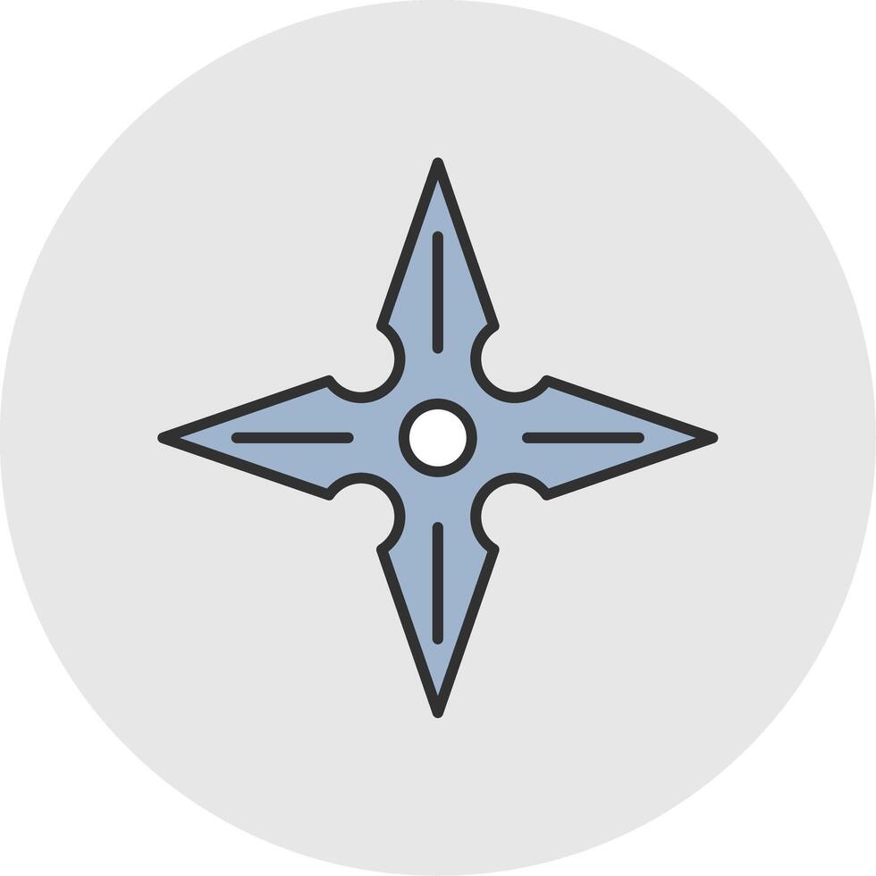 Shuriken Line Filled Light Circle Icon vector